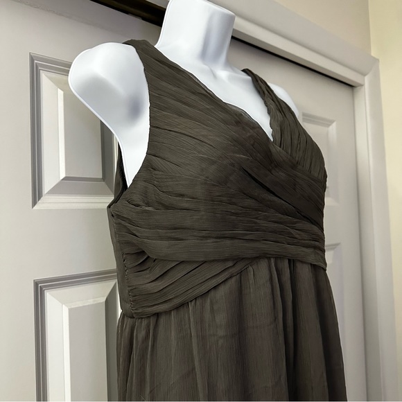 Anthropologie by BHLDN Chiffon Dress in Charcoal Gray Size XL - Picture 10 of 12